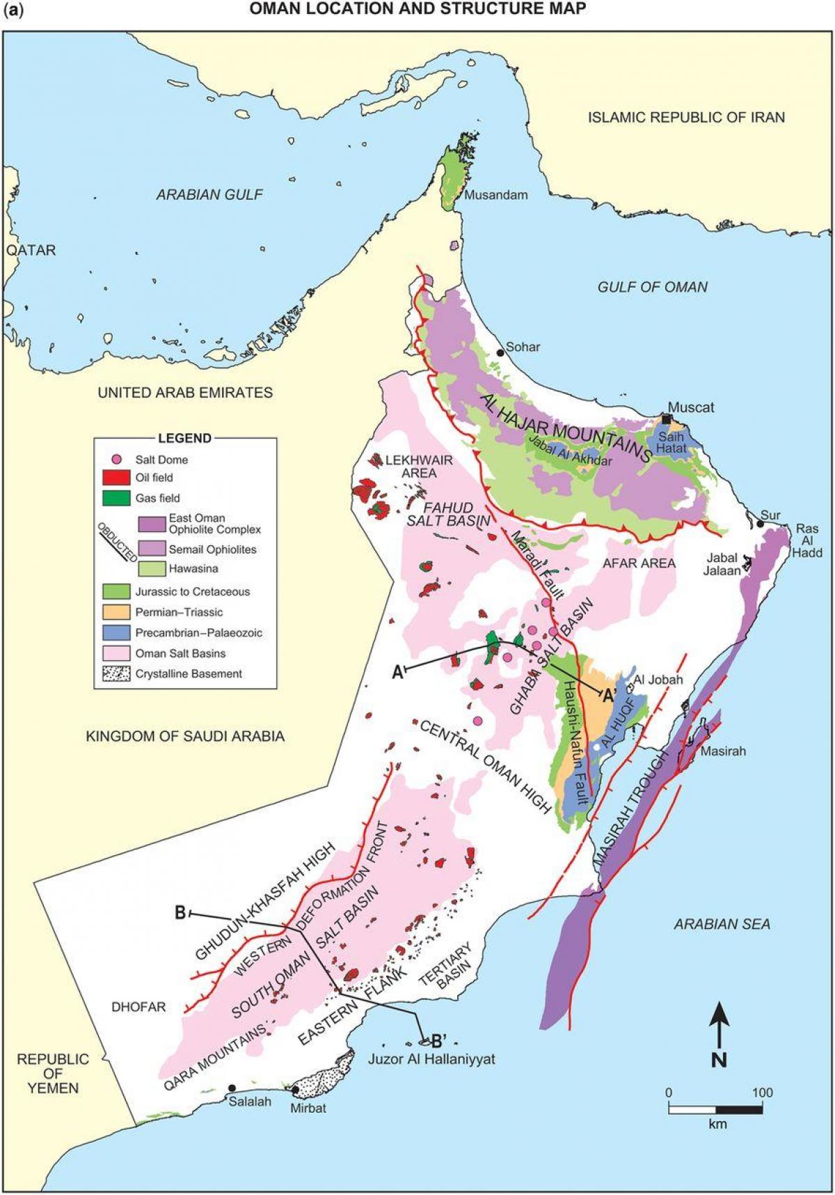 mapa Omana geologije