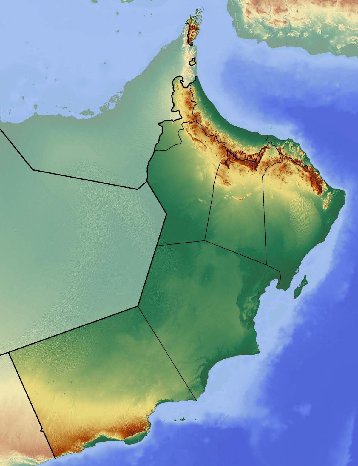 mapa Omana topografske